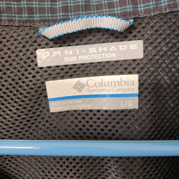Columbia Omni-Shade Checkered Button-Up Shirt - Size L - Picture 2 of 6